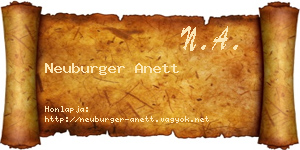 Neuburger Anett névjegykártya